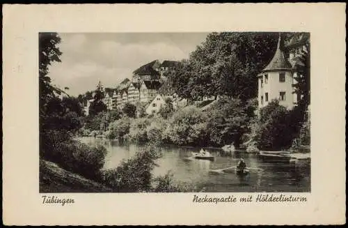 Ansichtskarte Tübingen Neckarpartie mit Hölderlinturm 1942