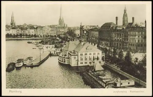 Ansichtskarte Hamburg Jungfernstieg 28. Deutscher Krankenkassentag 1924