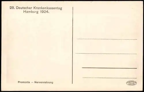 Ansichtskarte Hamburg Jungfernstieg 28. Deutscher Krankenkassentag 1924