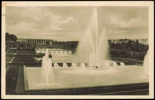 Ansichtskarte Essen (Ruhr) GRUGA Wasserterrassen gegen Rosencafé 1929