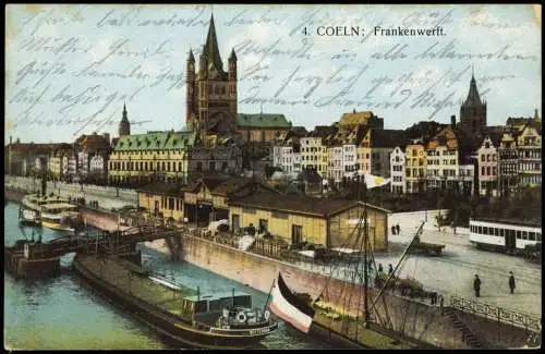 Ansichtskarte Köln Frankenwerft 1918  gel. Feldpoststempel