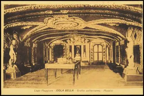 Cartolina Stresa Stresa Lago Maggiore Grotta sotterranea Mosaici 1922