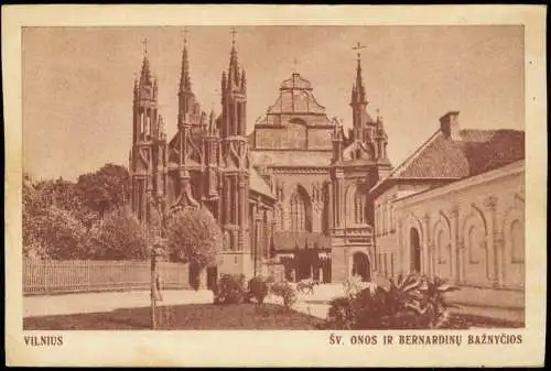 Wilna Wilno Vilnius Bernadiner Kirche BERNARDINŲ BAŽNYČIOS 1928