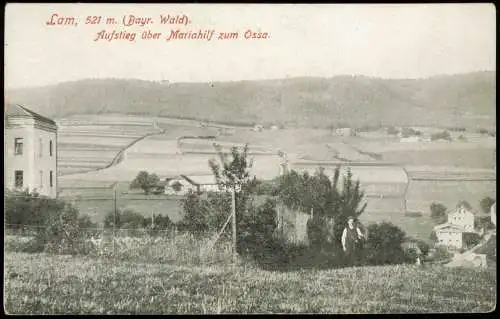 Ansichtskarte Lam (Oberpfalz) Aufstieg über Mariahilf zum Ossa. 1918