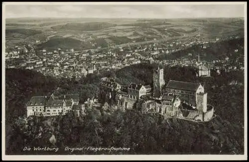 Ansichtskarte Eisenach Luftbild Stadt und Wartburg 1937