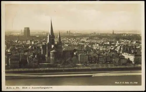 Ansichtskarte Köln Rhein Blick v. Ausstellungsturm 1939