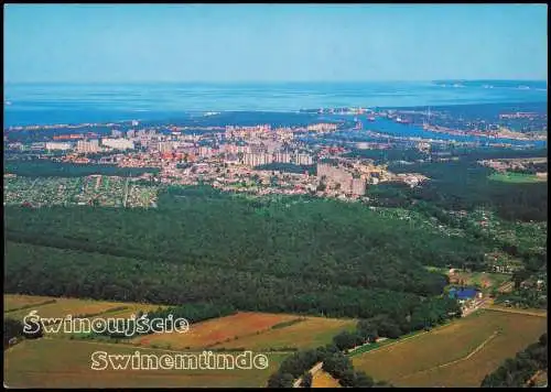 Postcard Swinemünde Świnoujście Luftbild Luftaufnahme 1990