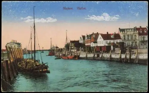 Ansichtskarte Husum Hafen 1914