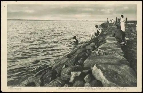 Ansichtskarte Husum Badestrand am Steindeich - Frauen 1929