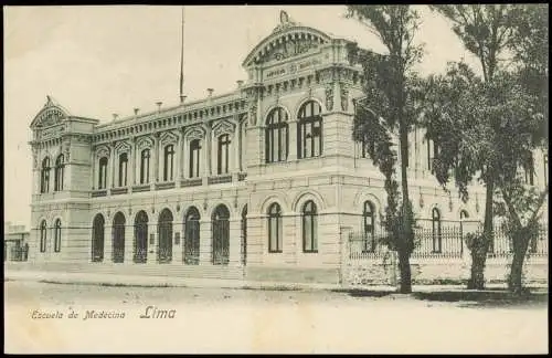 Postcard Lima Escuela de Medecina 1911  Peru