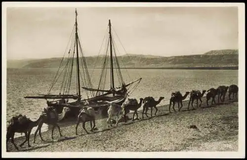 Dead Sea (Totes Meer) Salzmeer Totes Meer Israel Schiff Karawane 1930