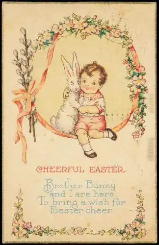 Ansichtskarte  Ostern Easter CHEERFUL EASTER Brother Bunny 1927