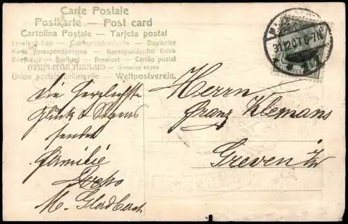 Neujahr Sylvester New Year große Zahl Gold - Glück und Segen 1908 Gold