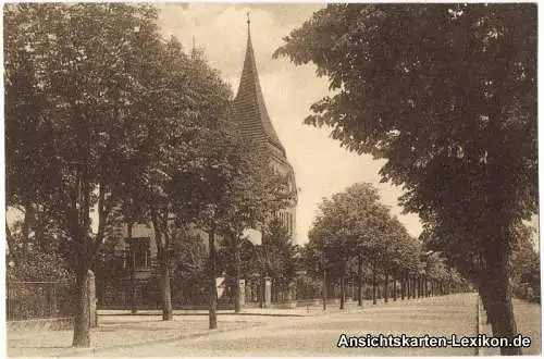 Ansichtskarte Eichwalde Straßenpartie und Rathaus 1918