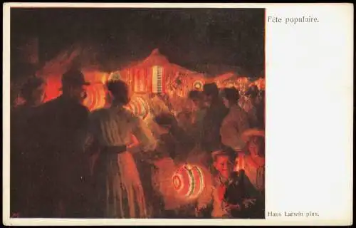 Künstlerkarte: Gemälde / Kunstwerke Hans Larwin pinx. Fête populaire. 1916