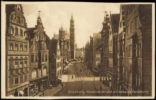 Ansichtskarte Augsburg Karolinenstraße 1922