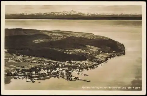 Uhldingen-Mühlhofen Luftbild aus großer Höhe Bodensee Alpen 1932