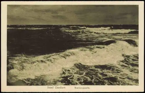 Pommern Ostsee Baltic Sea Insel Usedom Uznam Brandungswelle. 1928