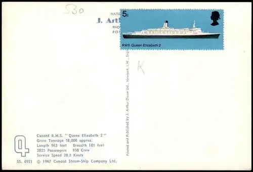 Ansichtskarte  Schiff Ship Cunard R.M.S. "Queen Elizabeth 2" 1970