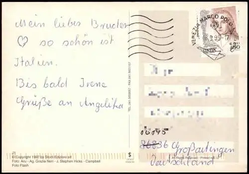 Jesolo Italien Mehrbildkarte mit Strand, "nude Girl" und Meeresküste 1999/1997