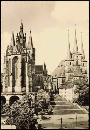 Ansichtskarte Erfurt Erfurter Dom und Severi Kirche zur DDR-Zeit 1961