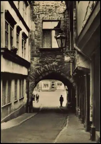 Ansichtskarte Erfurt An der Krämerbrücke zur DDR-Zeit 1961