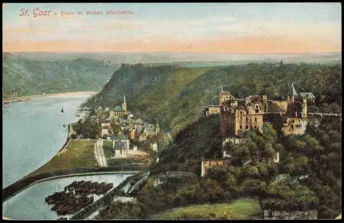 Ansichtskarte Sankt Goar Panorama-Ansicht Rhein mit Ruine Rheinfels 1910