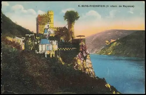 Bingen am Rhein Rhein Panorama BURG-RHEINSTEIN (31 kilom. de Mayence) 1920