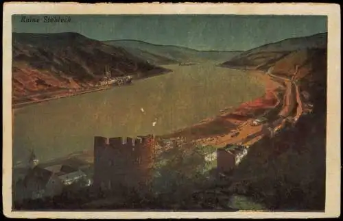 Ansichtskarte Bacharach Rhein Panorama mit Burg Stahleck 1910