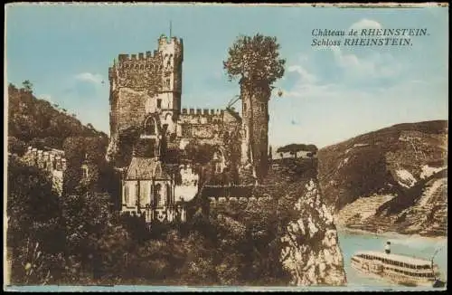 Ansichtskarte Bingen am Rhein Château de RHEINSTEIN (Schloss am Rhein) 1926