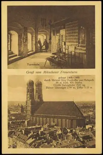 Ansichtskarte München Frauenkirche Turmstube 2 Bild 1924 Stempel Bsteigung