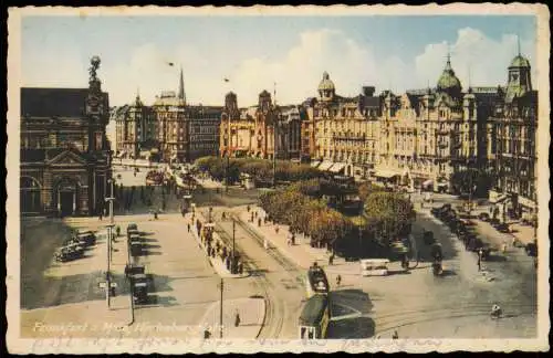 Ansichtskarte Frankfurt am Main Bahnhofsplatz color 1936