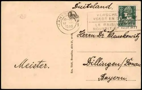 Postkaart Antwerpen Anvers Place de Meir et Torengebouw 1935