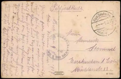 Postcard Serbien Srbija Србија Feldlazarett 1917 gel. Blindstempel Feldpost WK1