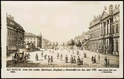 Ansichtskarte Mitte-Berlin Unter den Linden 1780/1922