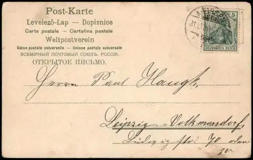 Ansichtskarte  Neujahr Sylvester New Year Veilchen Kleeblatt 1911