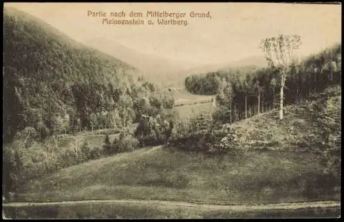 Ruhla Partie nach dem Mittelberger Grund, Meissenstein u. Wartberg. 1918