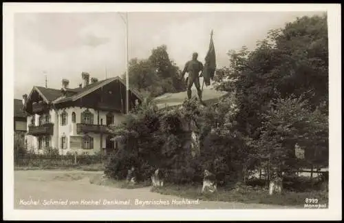 Ansichtskarte Kochel am See Denkmal "Schmid v. Kochel" Haus 1932