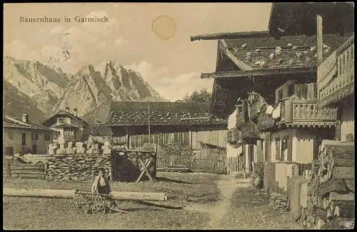 Ansichtskarte Garmisch-Partenkirchen Bauernhaus 1913