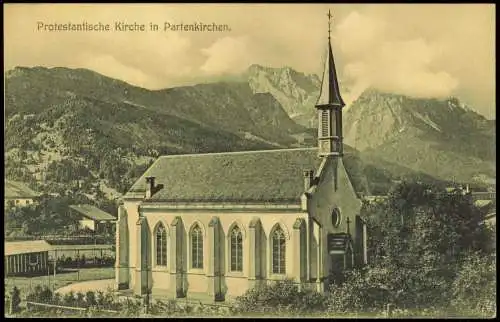 Ansichtskarte Garmisch-Partenkirchen Protestantische Kirche 1913