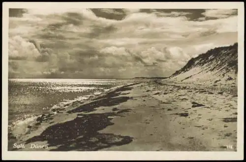 Ansichtskarte Insel Sylt Stimmungsbild Dünen 1930