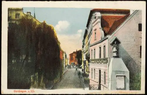 Ansichtskarte Uerdingen-Krefeld Crefeld Straßenpartie Restaurant 1922