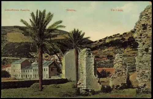 Postcard Vis Lissa Gröko-Rimske Rusevine. Gradina 1912