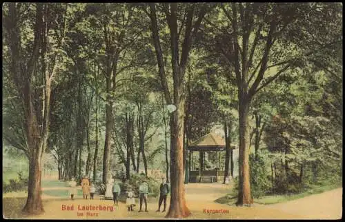 Ansichtskarte Bad Lauterberg im Harz Kurgarten Pavillion 1912