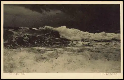 Ansichtskarte Helgoland (Insel) Stimmungsbild Brandung 1928