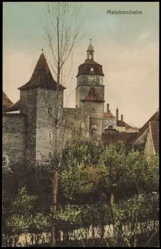 Ansichtskarte Mainbernheim Partie an der Stadt colorierte AK 1912