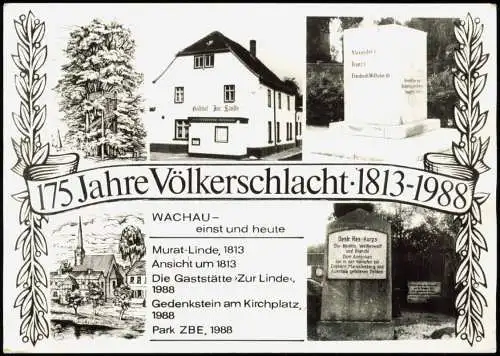 Ansichtskarte Wachau-Markkleeberg 175 Völkerschlacht Restaurant Denkmal 1988