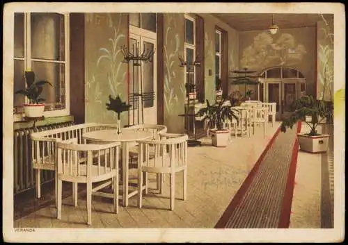 Ansichtskarte Naunhof Erholungsheim - Veranda 1929