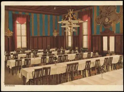 Ansichtskarte Naunhof Erholungsheim - Speisesaal Wandgestaltung 1931