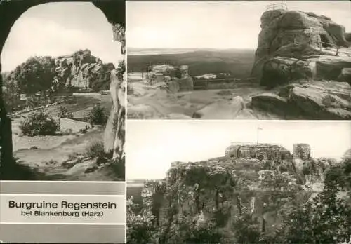 Blankenburg (Harz) Burgruine Regenstein (DDR Mehrbildkarte) 1976